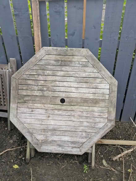 Photo of free Folding wooden garden table (Mosspark, Glasgow G52) #2