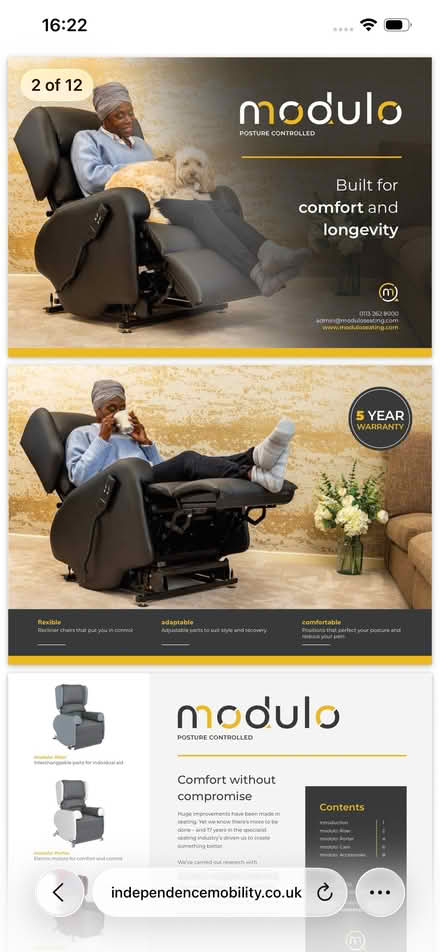 Photo of free Motorised riser and reclining chair in vegan leather (Halton LS15) #3