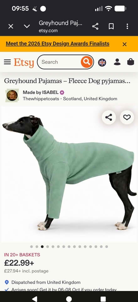 Photo of free Fleece dog pyjamas suitable for greyhound or lurcher (New Marston OX3) #2