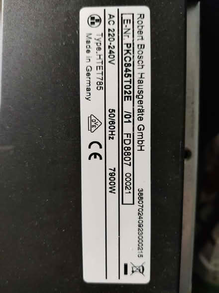 Photo of free Bosch 80cm Electric Ceramic Hob (PKC845T02E) - Needs a clean (Mansfield NG19) #2