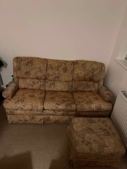 Photo of free Sofa with matching footstool (Market Harborough LE16) #1
