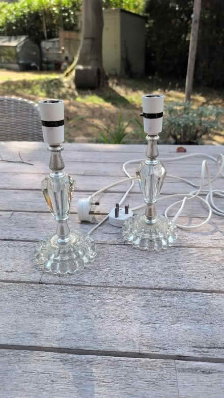 Photo of free Pair of silver and glass bedside lights (Gorse Hill GU22) #1