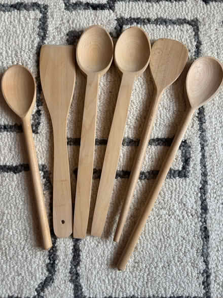 Photo of free 6 wooden kitchen spoons etc (Rego Park, Queens) #1
