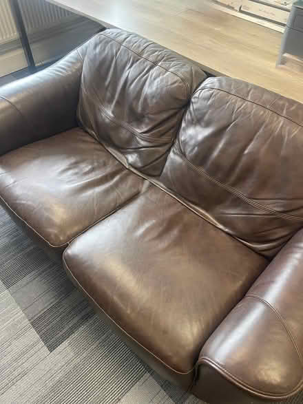 Photo of free Brown leather sofa (Platt TN15) #4