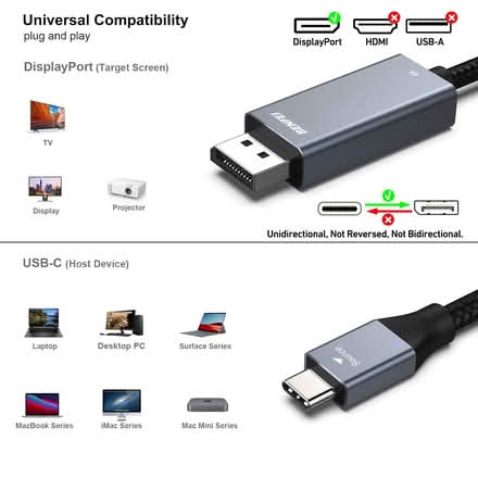 Photo of free USB-C to DisplayPort 6FT Cables (2) (Abingdon) #2