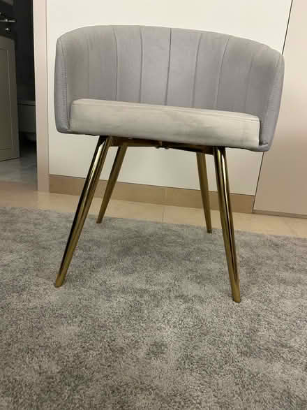 Photo of free Grey velvet desk / bedroom chair (Riverside SW6) #2