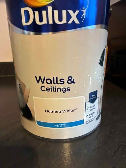 Photo of free Almost full 5 litre dulux paint (Hanworth TW12) #1