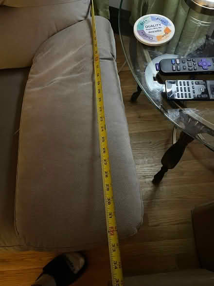Photo of free Grey couch must go today 10/3 (Grove St x Cass St Sidewalk) #3