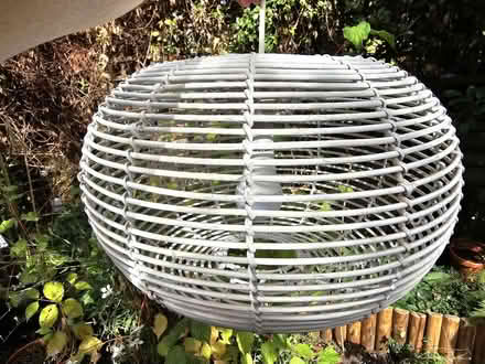 Photo of free Wood ribbed lampshade, white (Surbiton, KT6) #1