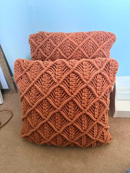 Photo of free 2 Brown Crochet Cushions (Catcliffe S60) #2