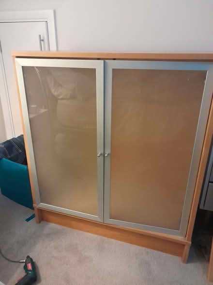 Photo of free Cupboard / bookshelf with frosted glass doors (Riverhead TN13) #1