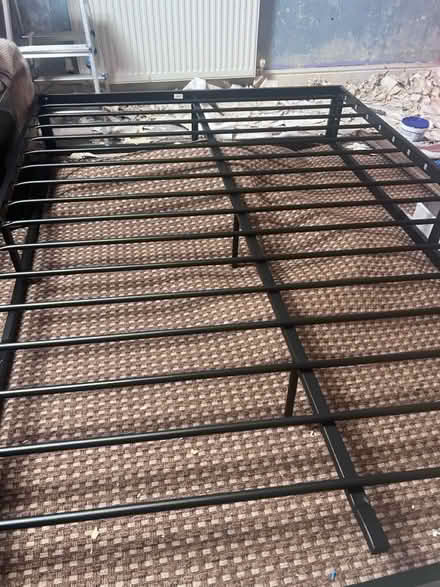 Photo of free Habitat Black Double Bed Frame, Pillows, Cushions (Thorpe Hesley S61) #3