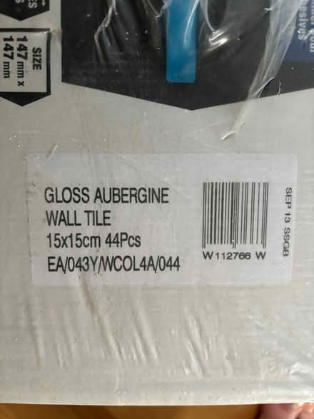 Photo of free Ceramic Wall tiles- Gloss Aubergine (Streatham SW16) #3