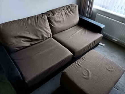 Photo of free Nabru sofa, chair and pouffe set (Hartwood Green PR7) #1