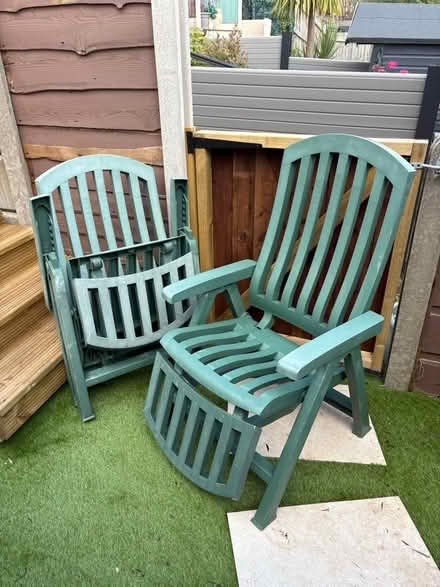 Photo of free Folding Reclining Garden Chairs with Cushions (Mossley OL5) #2