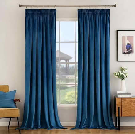 Photo of free Peacock blue curtains (Congleton CW12) #1