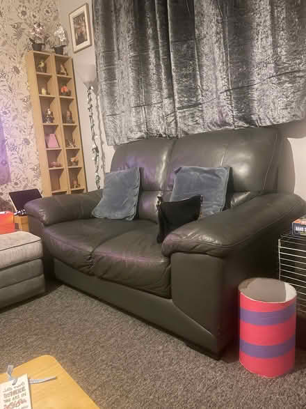 Photo of free Charcoal grey 2 seater leather sofa (Southdown BA2) #1