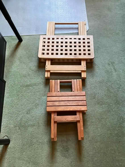 Photo of free Flat-folding wooden side tables (Thrupp GL5) #2