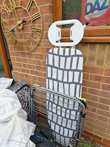 Photo of free Iron board, dryer stand, clock (Bradwell Common MK13) #1