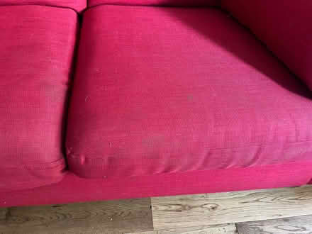 Photo of free Red fabric 2 seat sofa (Hertford SG14 2BT) #3