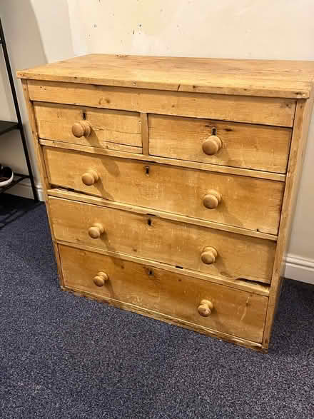Photo of free Pine chest in need of tlc (Wisewood S6) #1
