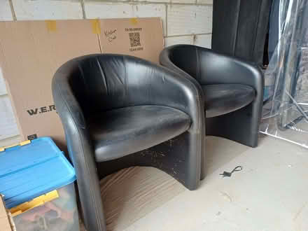 Photo of free One Pair of Black Leatherette Bucket Chairs (Little Poulton FY6) #1