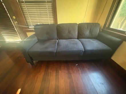 Photo of free Three seater black couch (Sunnyvale west) #1