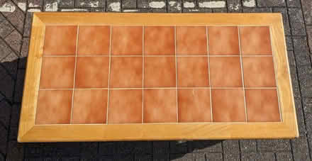 Photo of free Tiled Wooden Table (Missing leg). (Lipson PL4) #1