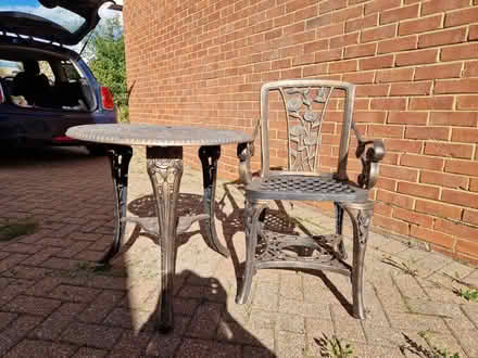 Photo of free Garden table and chair (Rusthall, TN4) #1