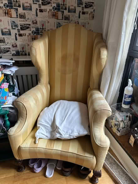 Photo of free Victorian hog wingback armchair (SW1V 2SW) #1