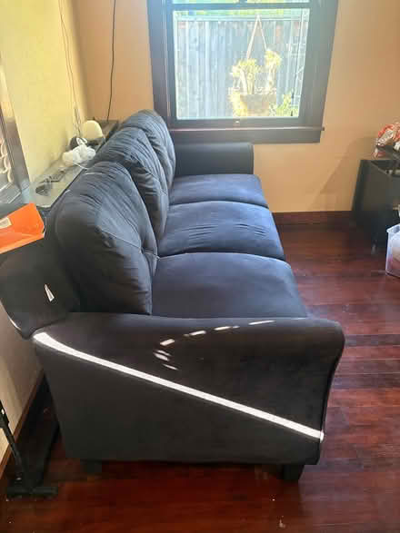Photo of free Three seater black couch (Sunnyvale west) #2