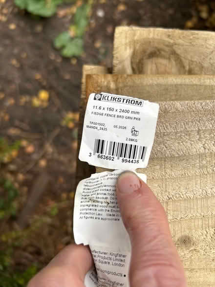Photo of free Five 2400mm x 150mm Feather edge fence boards (Tolworth KT6) #2