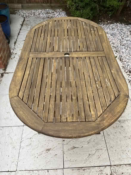 Photo of free Outdoor wooden table (Rayleigh SS6) #2