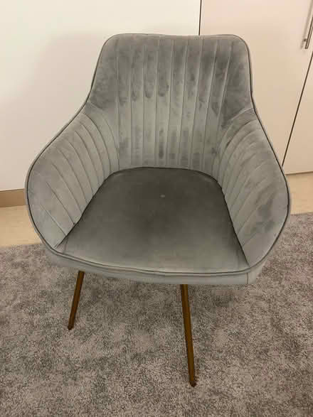 Photo of free Grey velvet desk chair (Riverside SW6) #1