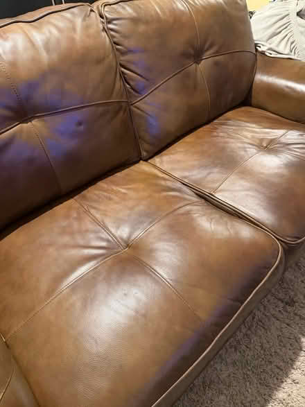 Photo of free Large brown leather settee 3 seater (Penn WV4) #2