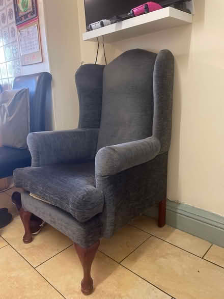 Photo of free Grey Upholstered Wing Back Chairs (Walkinstown) #1