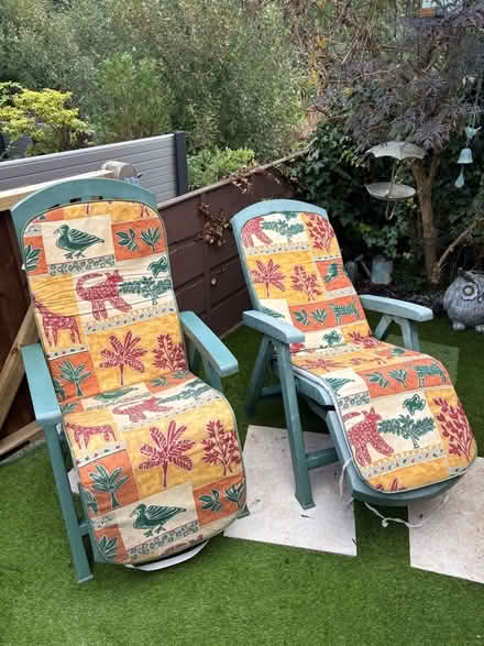 Photo of free Folding Reclining Garden Chairs with Cushions (Mossley OL5) #3