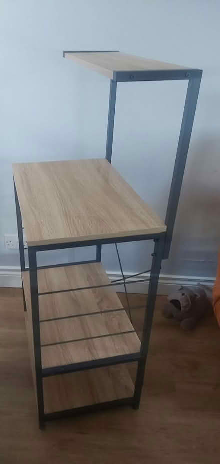 Photo of free Tall wood & metal shelve unit (Falkland KY15) #2