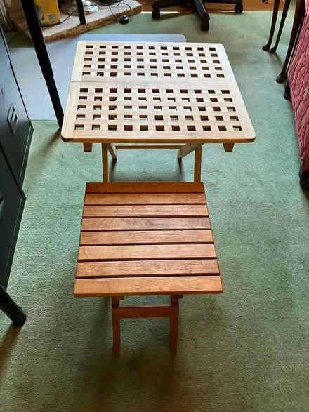 Photo of free Flat-folding wooden side tables (Thrupp GL5) #1