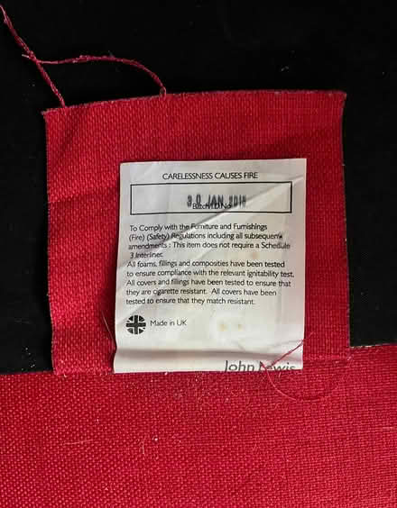 Photo of free Red fabric 2 seat sofa (Hertford SG14 2BT) #2