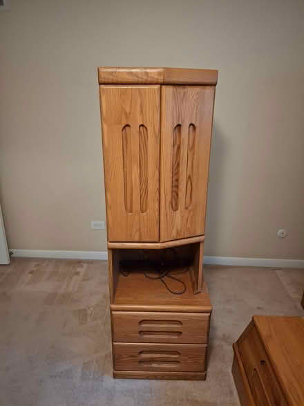 Photo of free Tall oak shelf (135th & will cook) #2