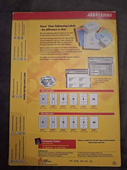 Photo of free Clear Inkjet Labels (Wolverton, MK12) #2