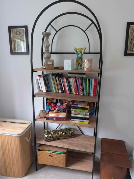 Photo of free Black metal bookshelf (W5) #1