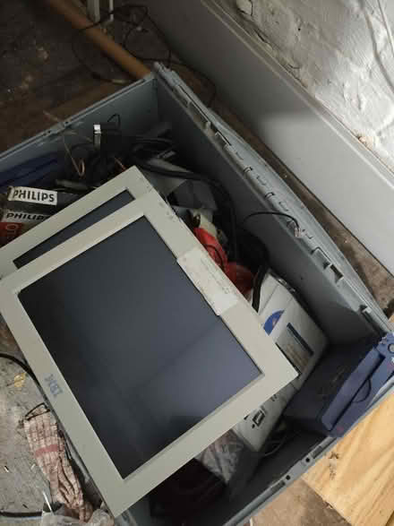 Photo of free box full if old IT computer stuff (Gorse Hill M32) #1