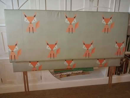 Photo of free Headboard with foxes on light green background (Little Lyth SY3) #1