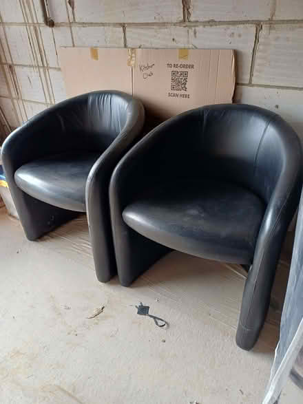 Photo of free One Pair of Black Leatherette Bucket Chairs (Little Poulton FY6) #2
