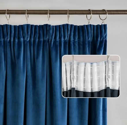 Photo of free Peacock blue curtains (Congleton CW12) #3