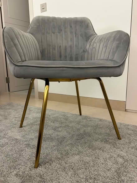 Photo of free Grey velvet desk chair (Riverside SW6) #3