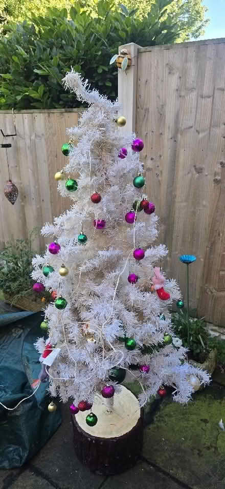 Photo of free White pre lit Christmas tree (Dronfield S18) #1