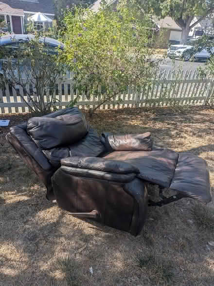 Photo of free Brown leather recliner (Concord) #2